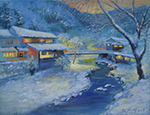 A Snowy Night painted by Lai Ying-Tse